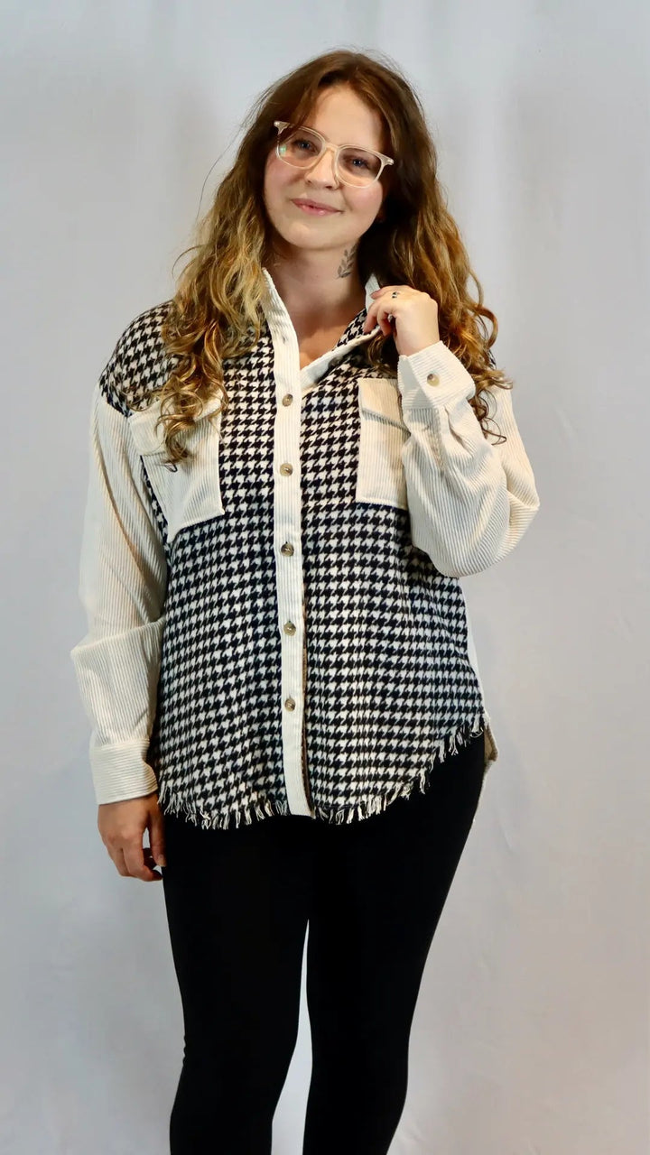 COLORBLOCK HOUNDSTOOTH SHACKET
