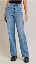 Medium Wash Curved Seam Stretch Dad Jean