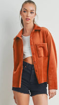 CORDUROY AND  VELVET JACKET - Sienna