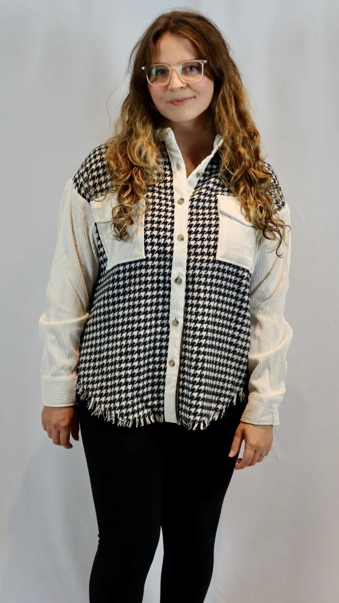 COLORBLOCK HOUNDSTOOTH SHACKET