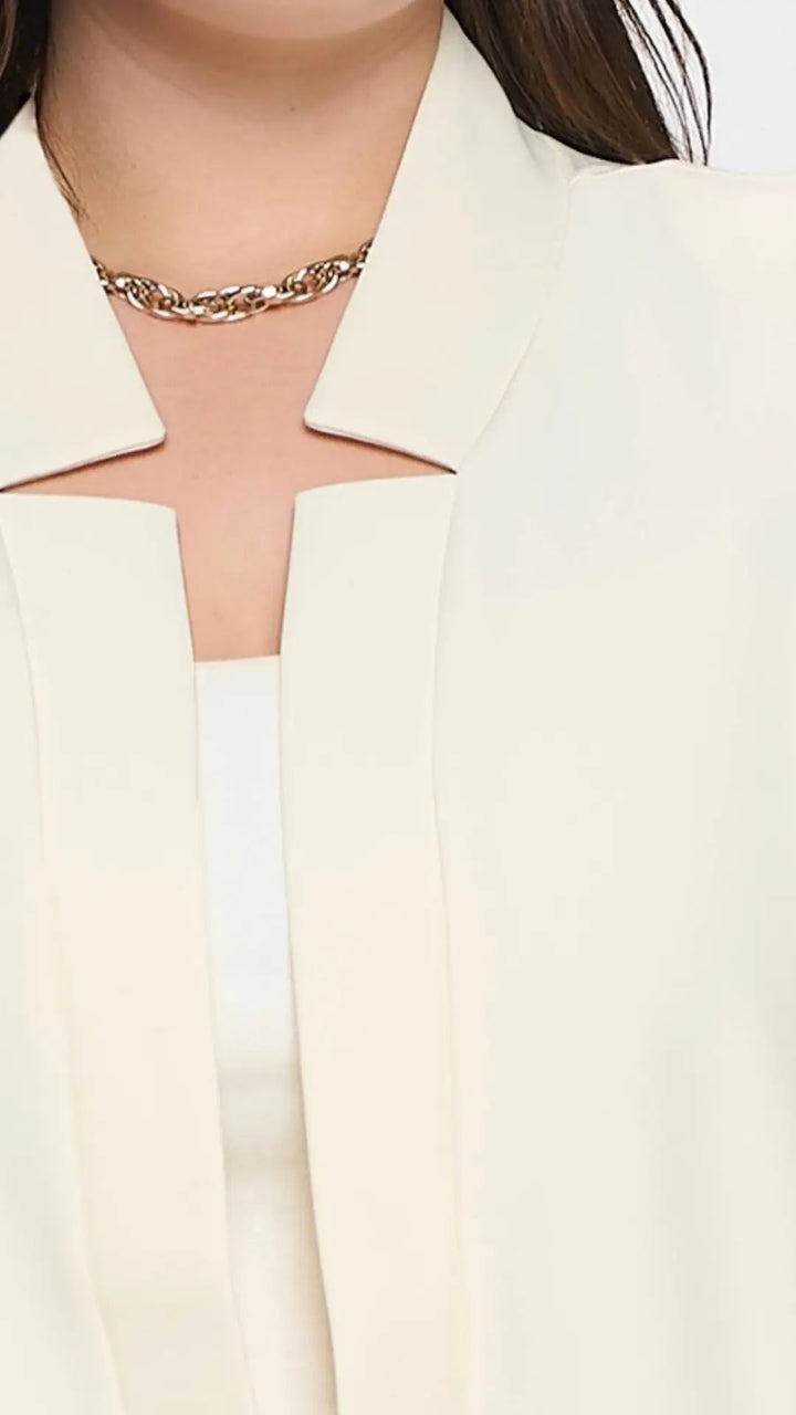 PLUS NOTCH COLLAR LONG SLEEVE BLAZER