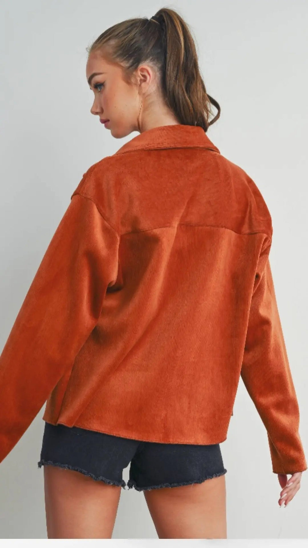 CORDUROY AND  VELVET JACKET - Sienna