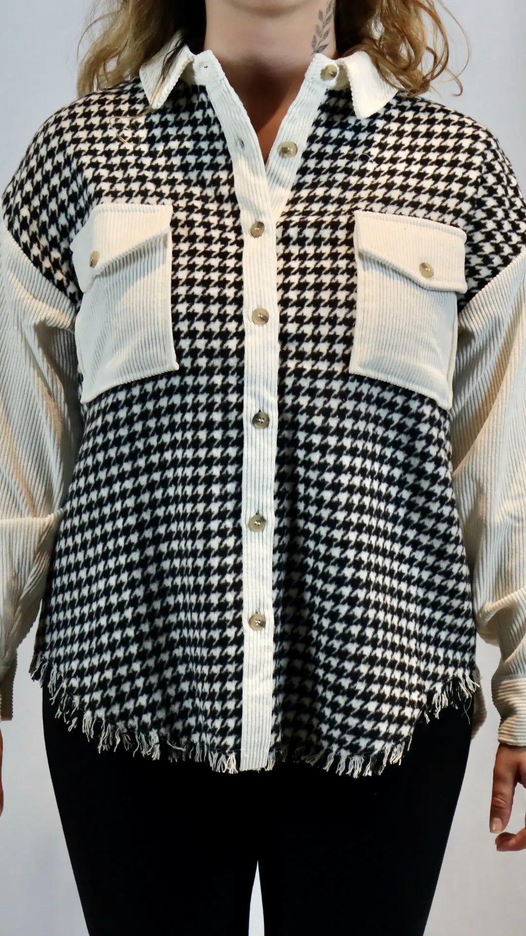 COLORBLOCK HOUNDSTOOTH SHACKET